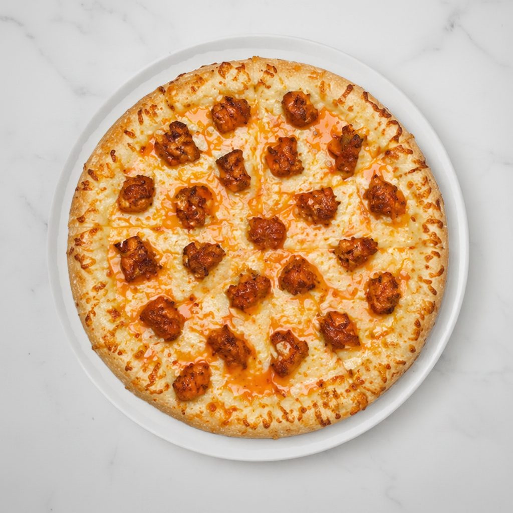 Medium Buffalo Chicken Pizza.