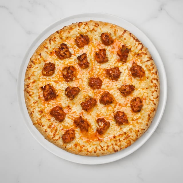 Medium Buffalo Chicken Pizza.