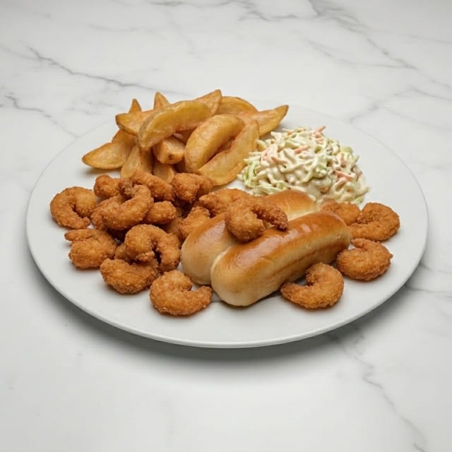 21 PC Popcorn Shrimp Dinner.