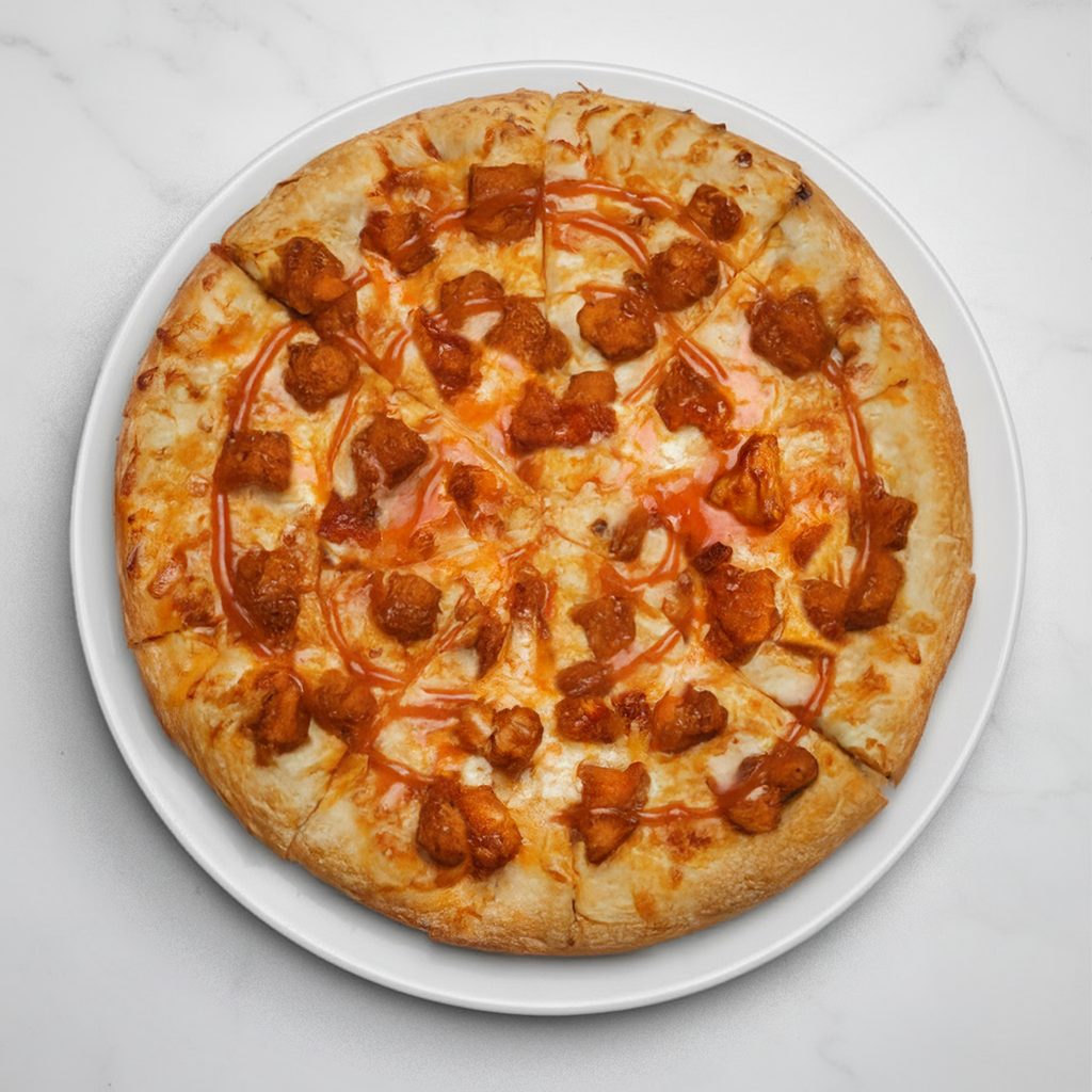 Large Buffalo Chicken Pizza.