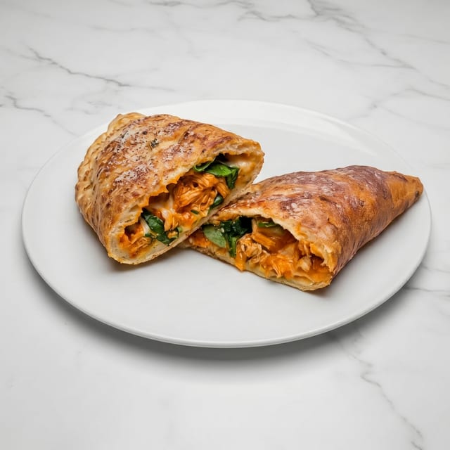 Open Buffalo Chicken Calzone.