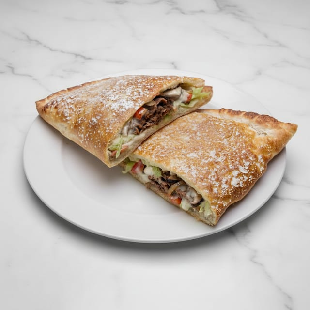 Open Steak Calzone.